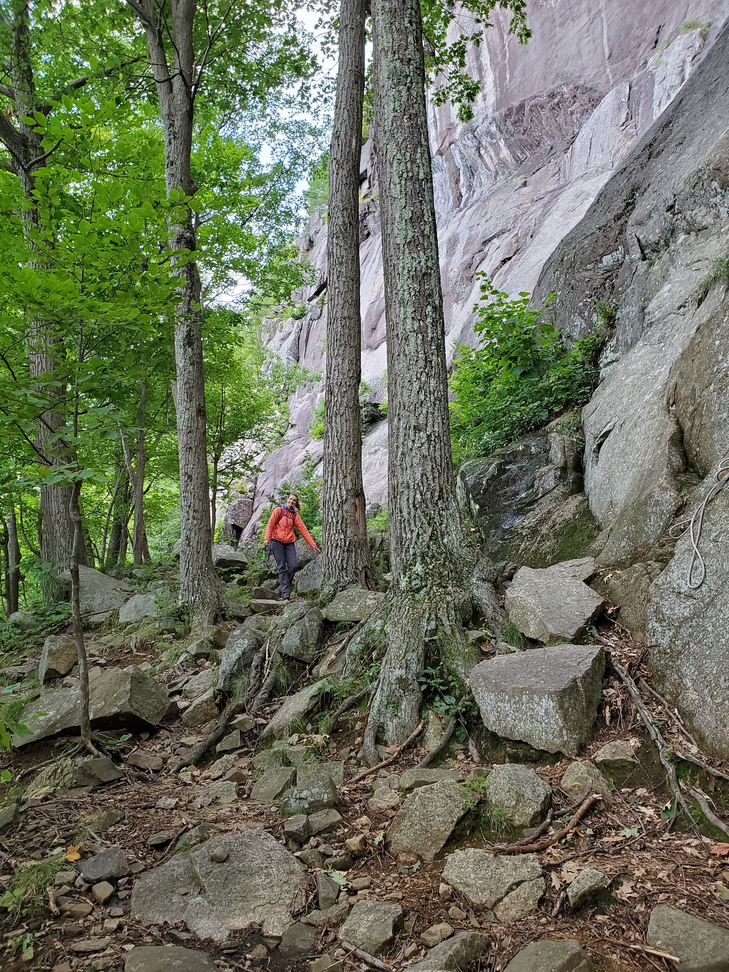 rock climbing on Poke-O-Moonshine Mountain