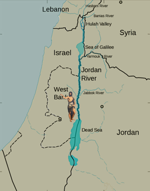 map of john the baptist around the jordan river