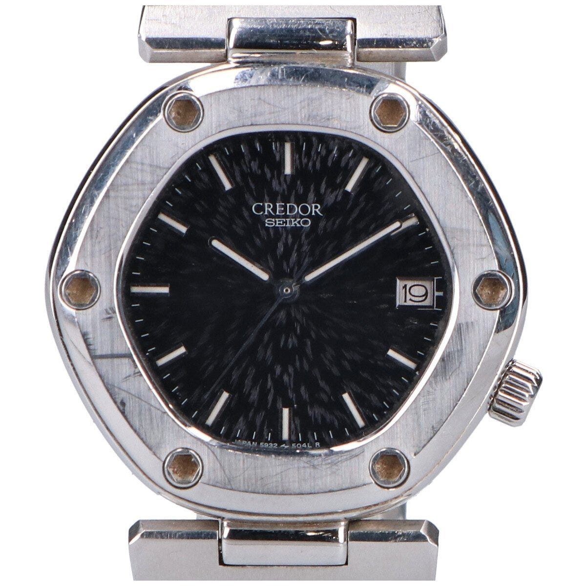 SEIKO セイコー 5932-5020 ロコモティブ ファーストモデル ジェラルド・ジェンタデザイン クオーツ 腕時計 シルバー メンズ