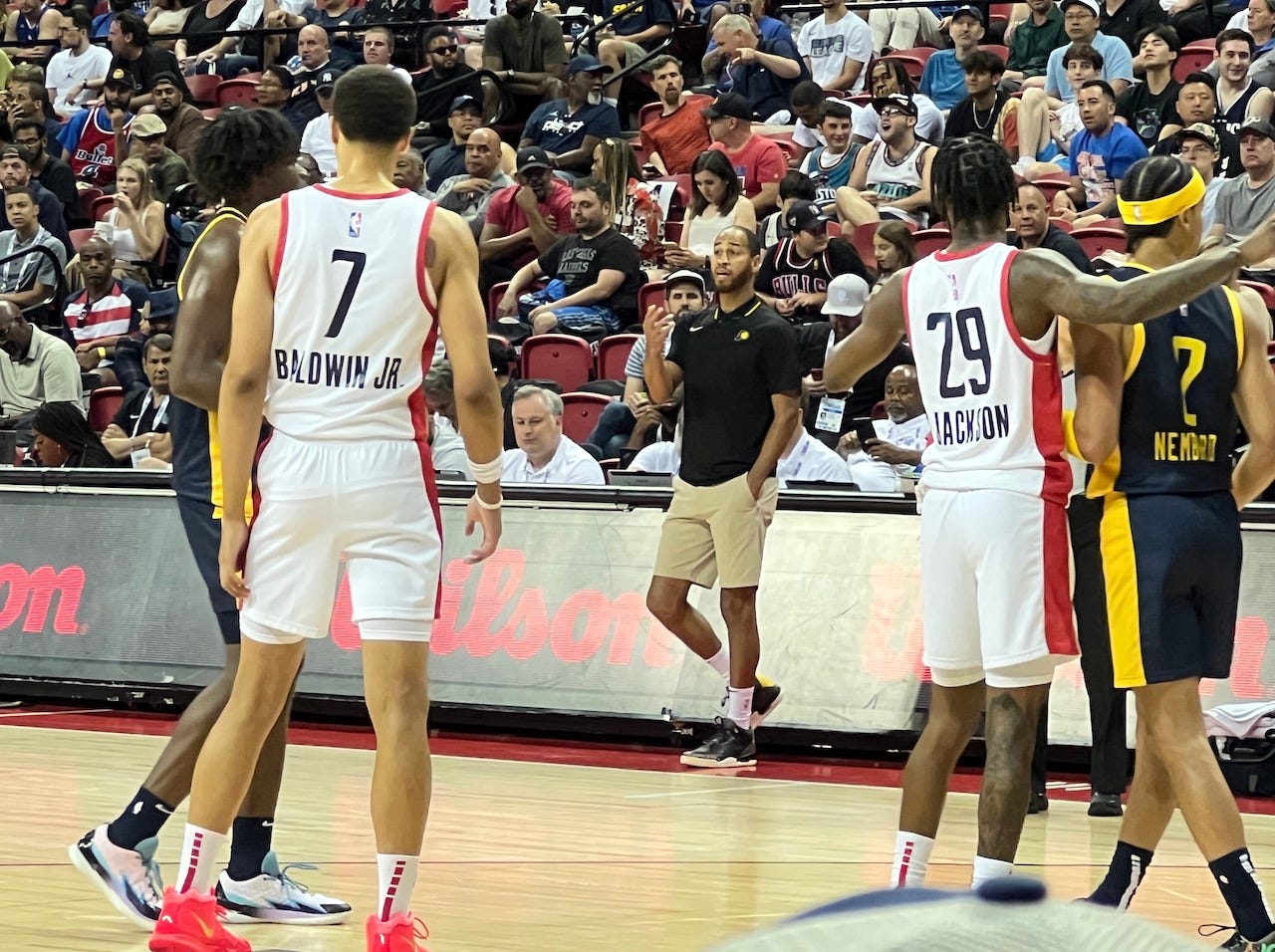 Jannero Pargo giving instructions to his Pacers team at Summer League.