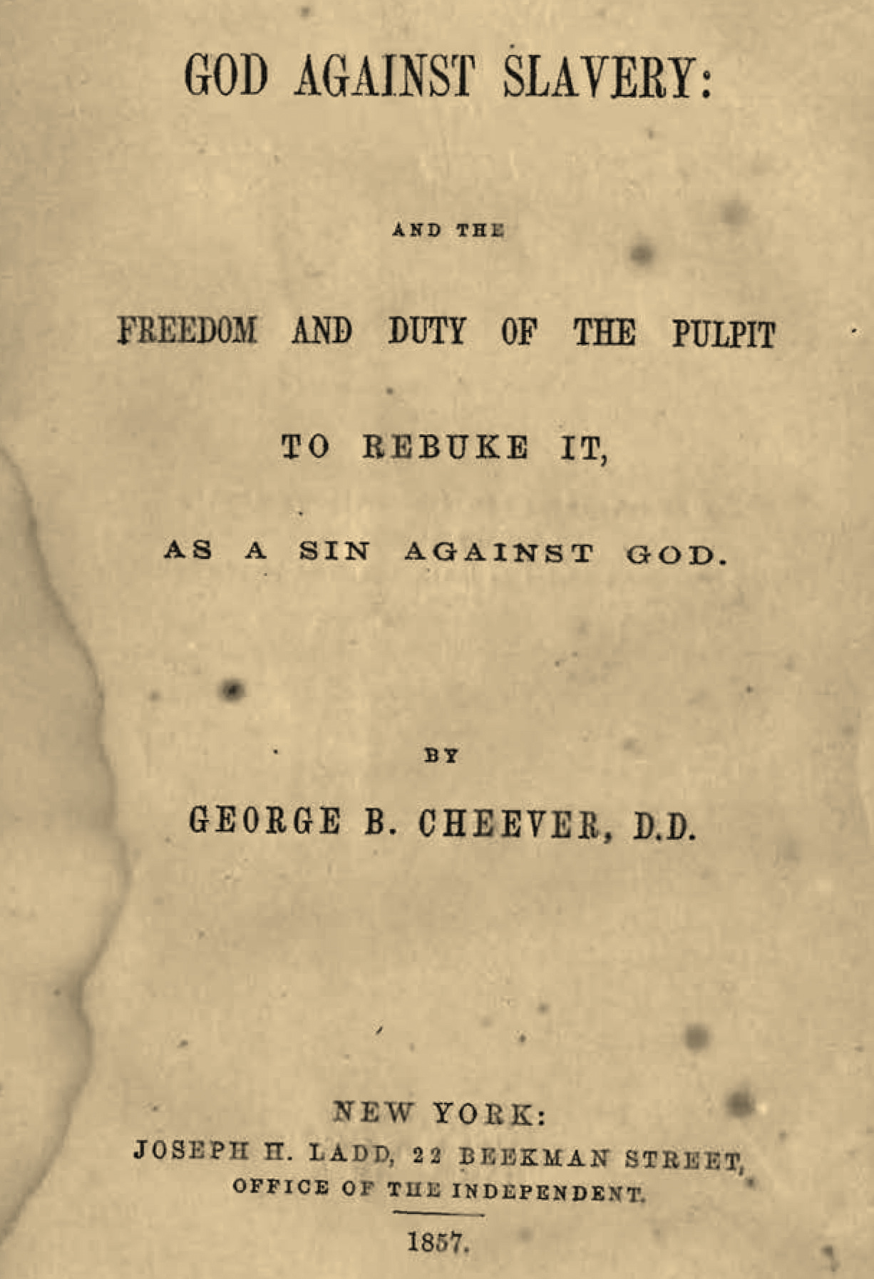 Title Page of God Against Slavery