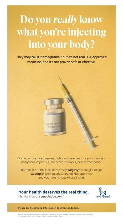 Novo Nordisk calls out dangers of compounded GLP-1s in new ad