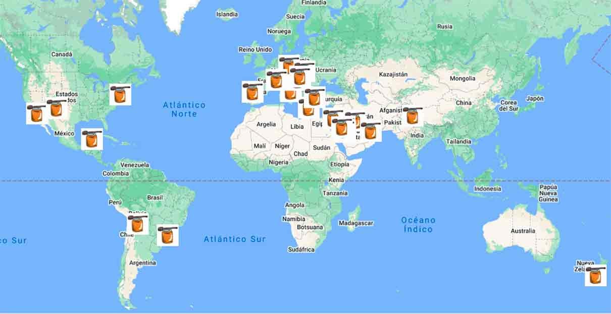 mapa de las mejores mieles del mundo 2024