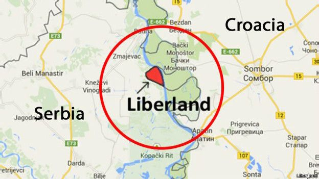 The "Free Republic of Liberland", a microstate (7km2) between Serbia and  Croatia, a land not claimed by any of them, and proclaimed by a Czech  libertarian. : r/MapPorn
