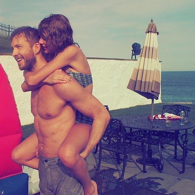 taylor swift calvin harris shirtless for holiday beach 2015 gossip