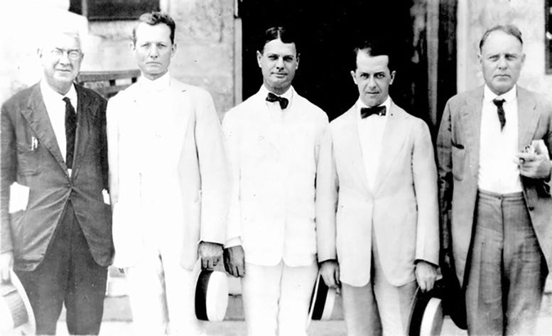 The Banker’s Commission in 1921. Ed Romfh is standing in the center of the photograph. Courtesy of Florida State Archives.