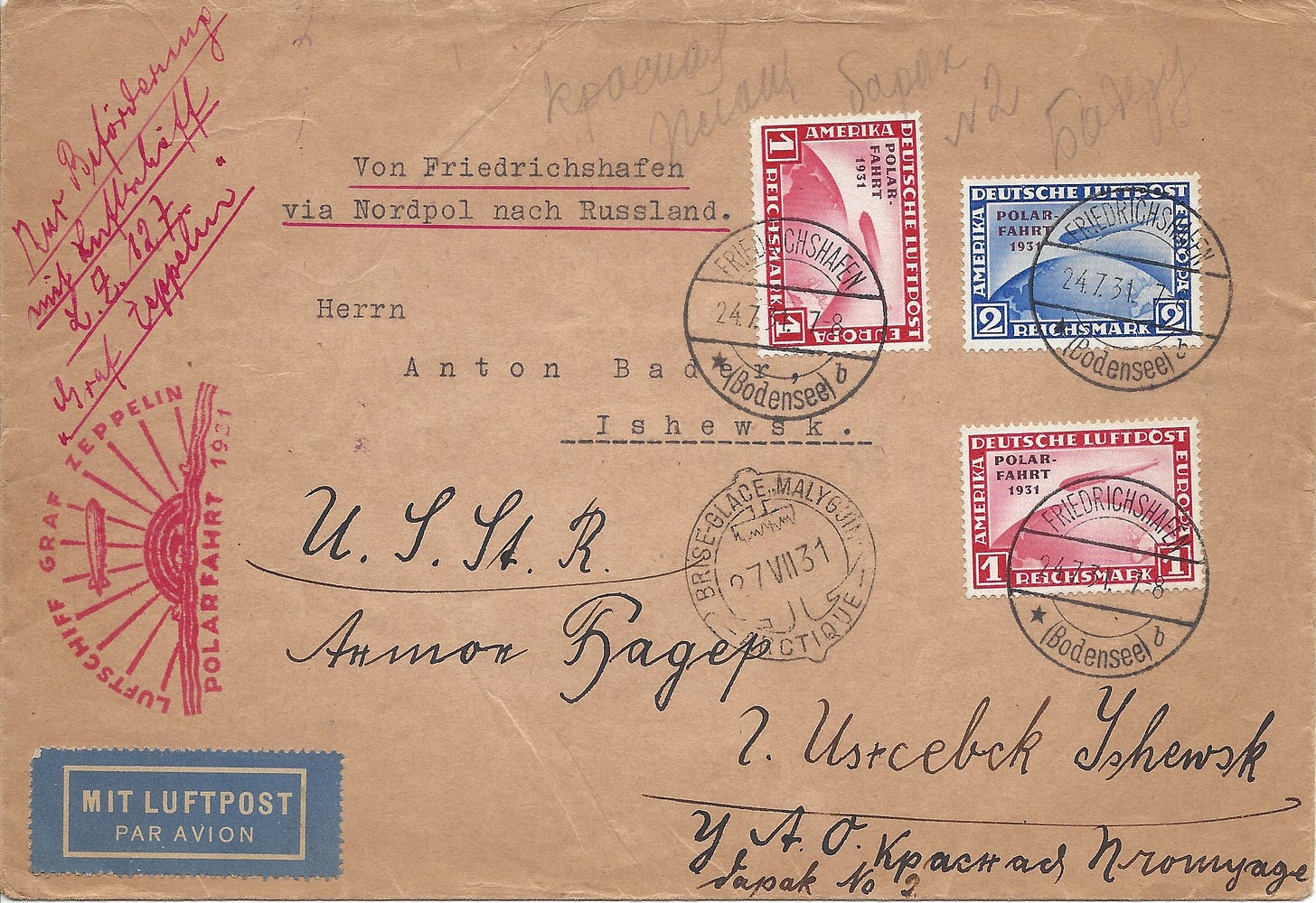 large envelope carried on zeppelin airship