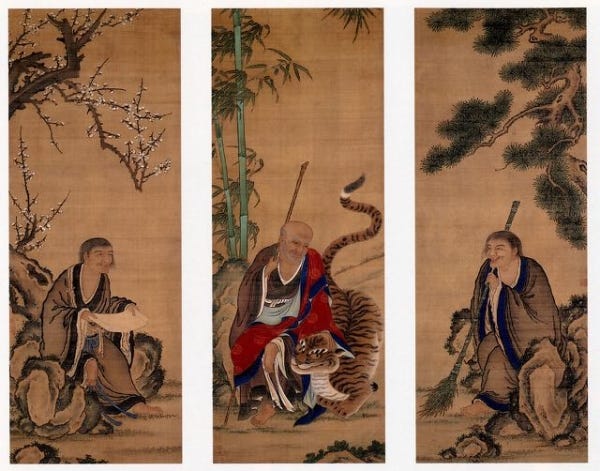 Fenggan (left) Hanshan (center) Shide (right)