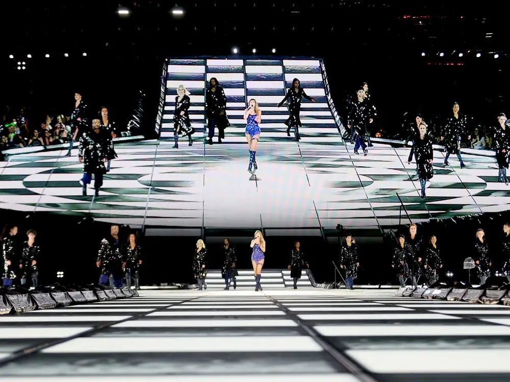 Taylor Swift performing Mastermind during the Midnights set on her Eras Tour.