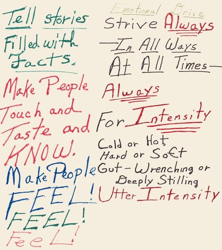 This may contain: some writing on a white board with red, blue and green ink