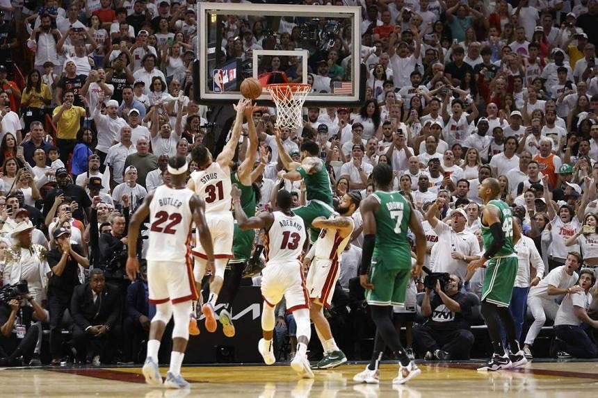 Derrick White strikes at buzzer, Boston Celtics force Game 7 against Miami  Heat | The Straits Times