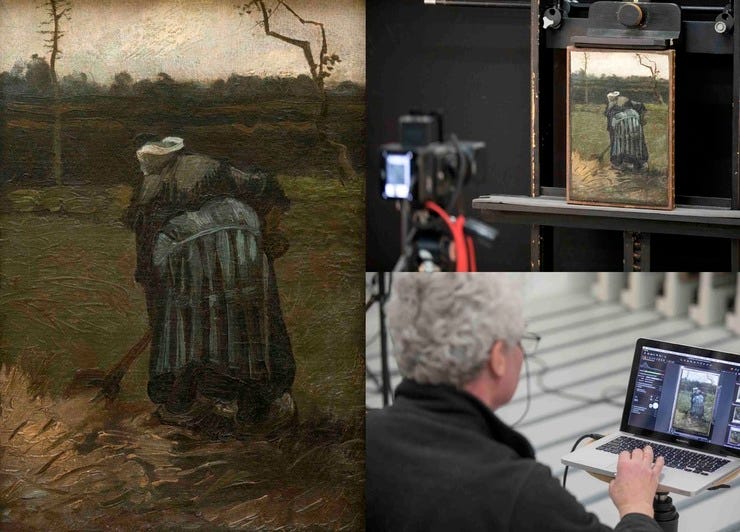'Spittende boerin' Olieverf op doek: Vincent van Gogh (bron: Noordbrabants Museum)