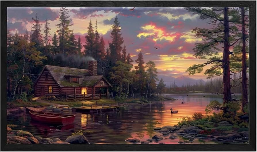 BOHU ARTS A Peaceful Retreat Canvas Art Paintings Landscape Wall Art for  Bedroom Livingroom Office Framed Ready to Hang
