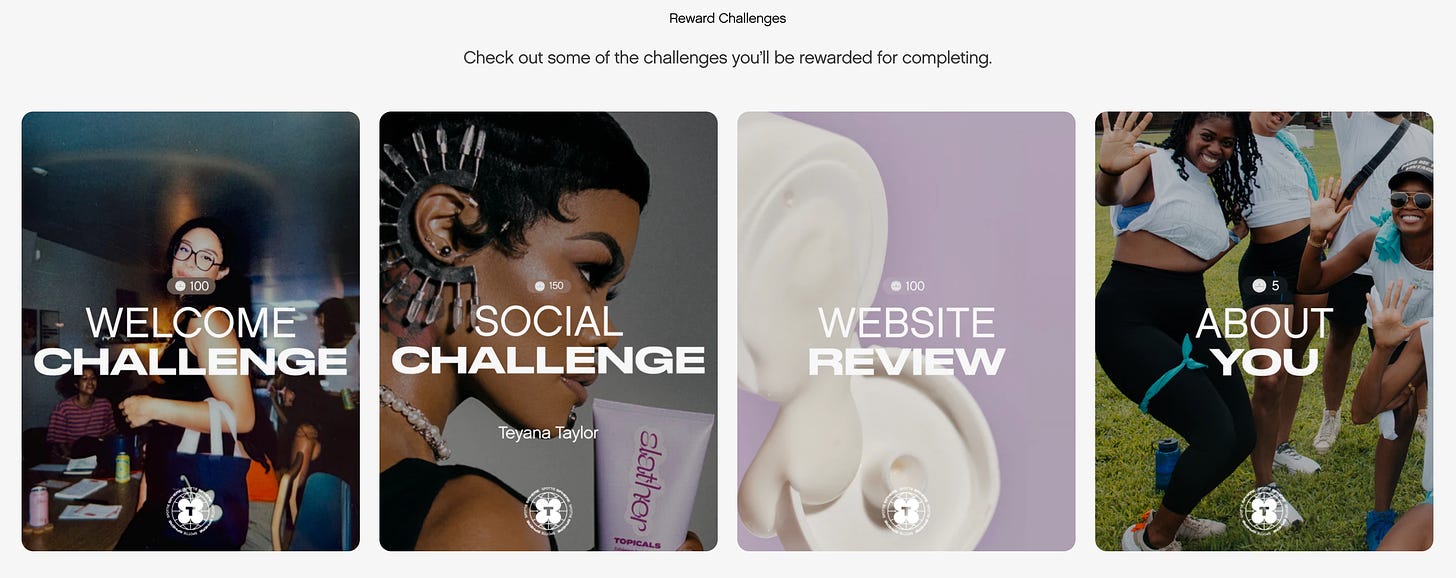 Screenshot with some of the Reward challenges. Like a Social Challenge or leaving a review.