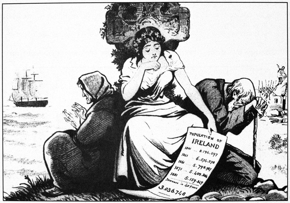 Amazon.com: Potato Famine Nan Irish Cartoon From 1881 Showing The Huge Decline In The Population Of Ireland From 1841 To 1881 Due To Deaths During The Great Potato Famine Of 1846-47 And Amazon.com: Potato Famine Nan Irish Cartoon From 1881 Showing The Huge Decline In The Population Of Ireland From 1841 To 1881 Due To Deaths During The Great Potato Famine Of 1846-47 And