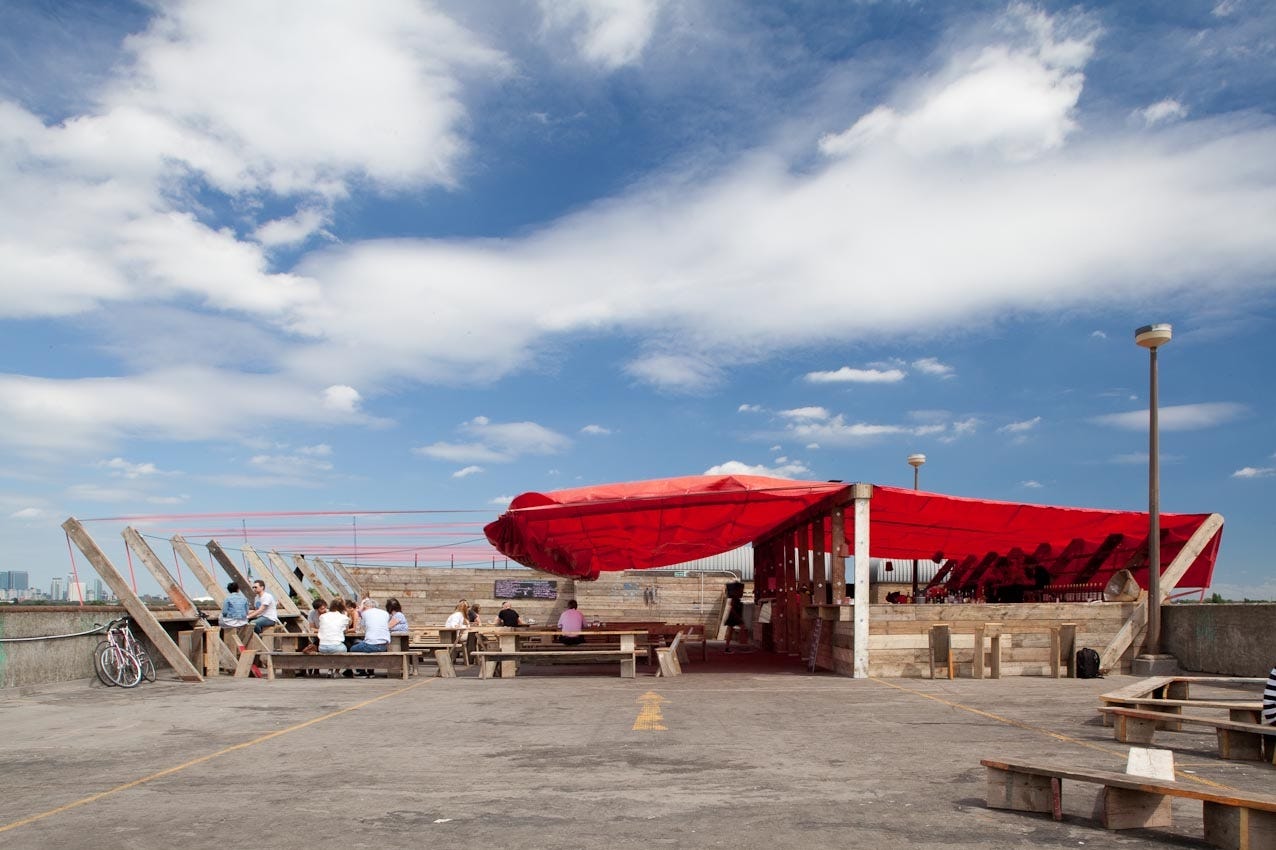 Pop-up café reappears atop London multi-storey car park