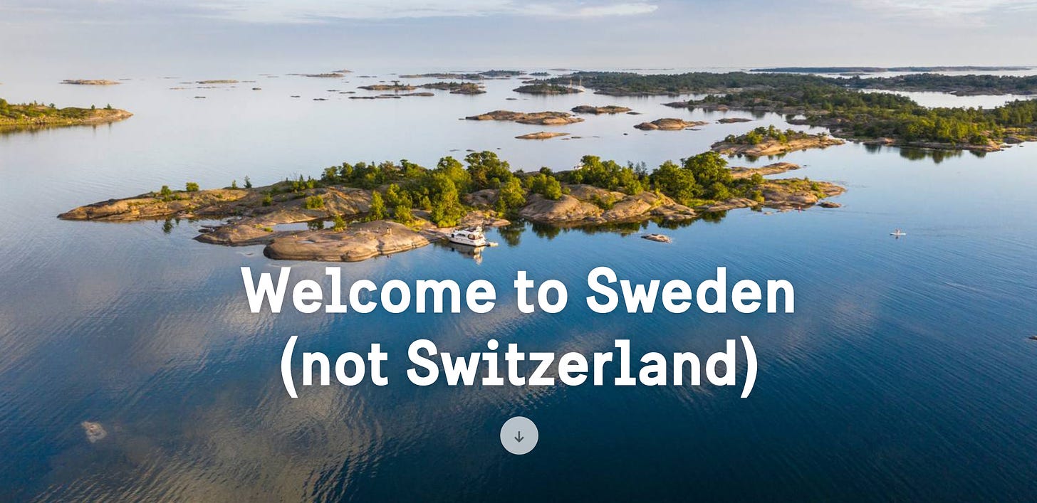 Sweden not Switzerland