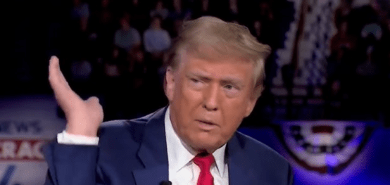 Trump waving at mosquito