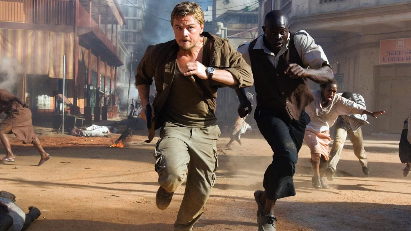 Leonardo DiCAprio and Dijon Hounsou in Ed Zwick's 2006 drama Blood Diamond