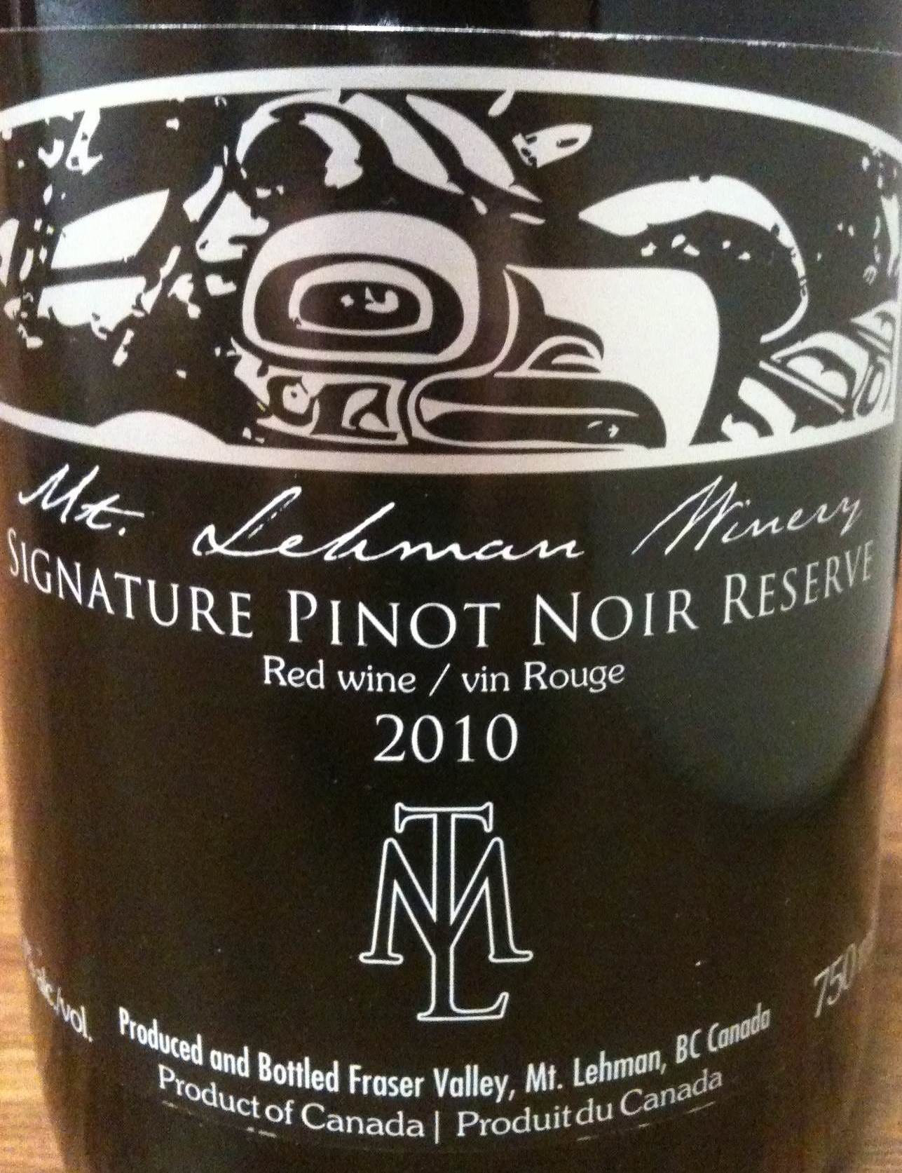 Mt. Lehman Signature Reserve Pinot Noir 2010 Label - BC Pinot Noir Tasting Review 20 