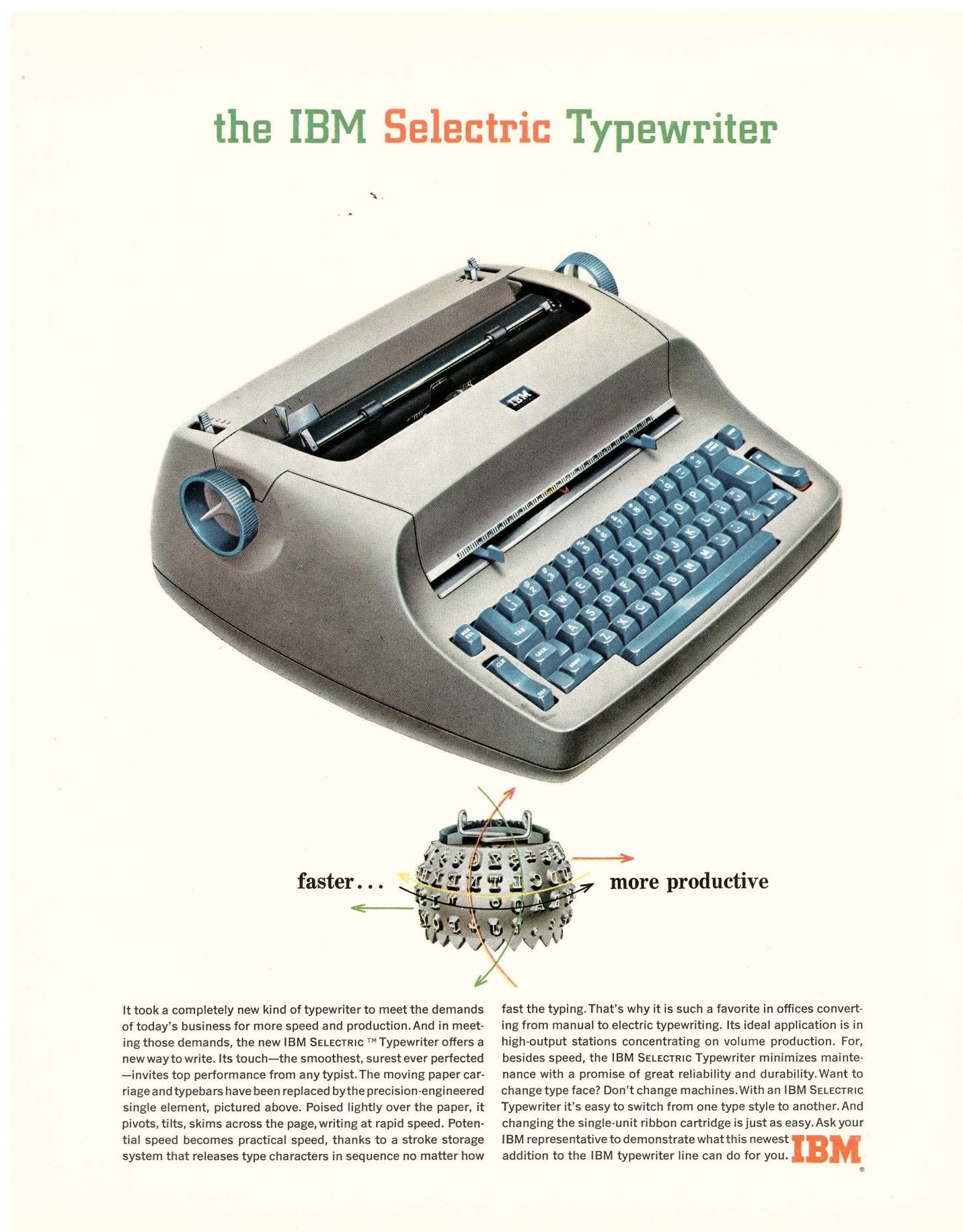 IBM Selectric print ad, 1962