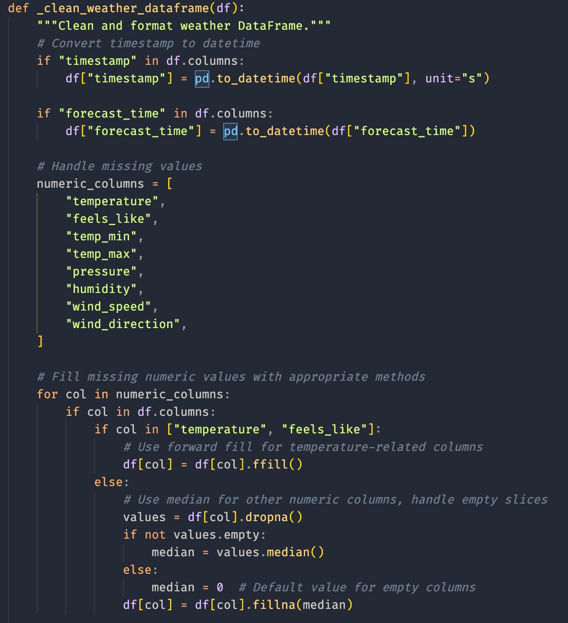 Cleaning the data with pandas