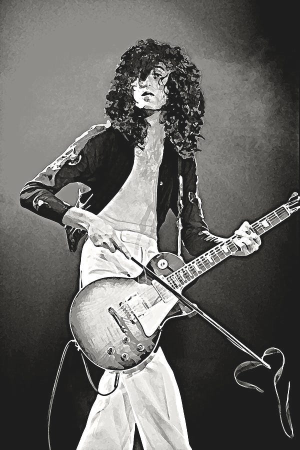 Jimmy Page, Dazed and Confused, Art Print, Led Zeppelin Poster, Hard Rock,  Blues Rock Digital Art by Ziggy Print - Pixels
