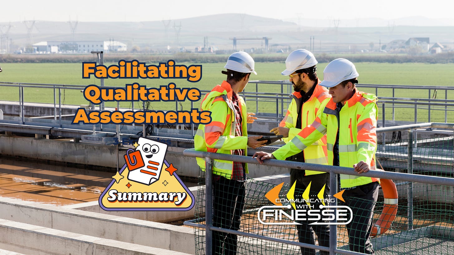 The usefulness of any qualitative assessment is a function of design, analysis, and administration. Facilitation plays a pivotal role.