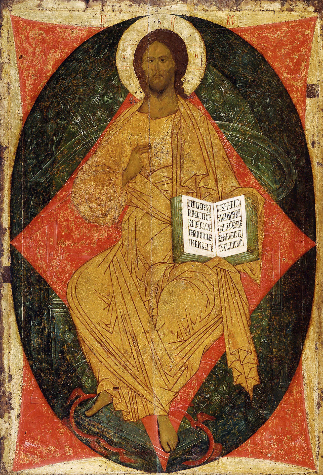 ‘Christ Pantocrator’ is one of Dionisy' icons for the Pavlo-Obnorsky Monastery near Vologda