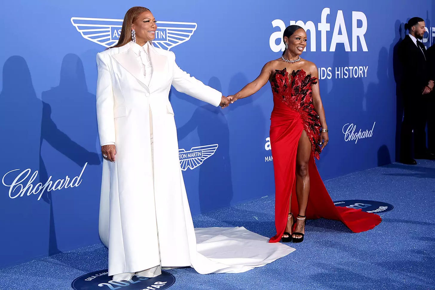 Queen Latifah and Eboni Nichols attend the amfAR Cannes Gala 2023 at Hotel du Cap-Eden-Roc