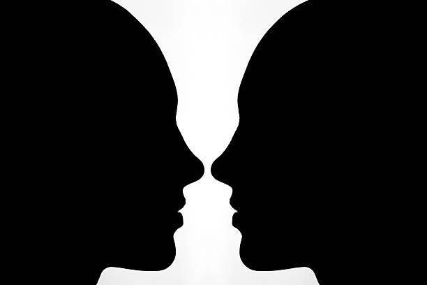 Silhouette Of 2 Faces Stock Photo - Download Image Now - Human Face, In  Silhouette, Profile View - iStock