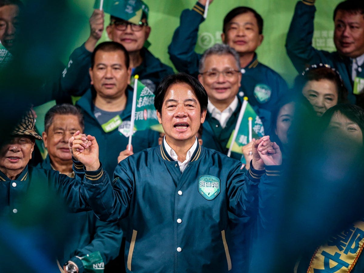 Taiwan elects Lai Ching-te, from incumbent pro-sovereignty party, as  president | Taiwan | The Guardian