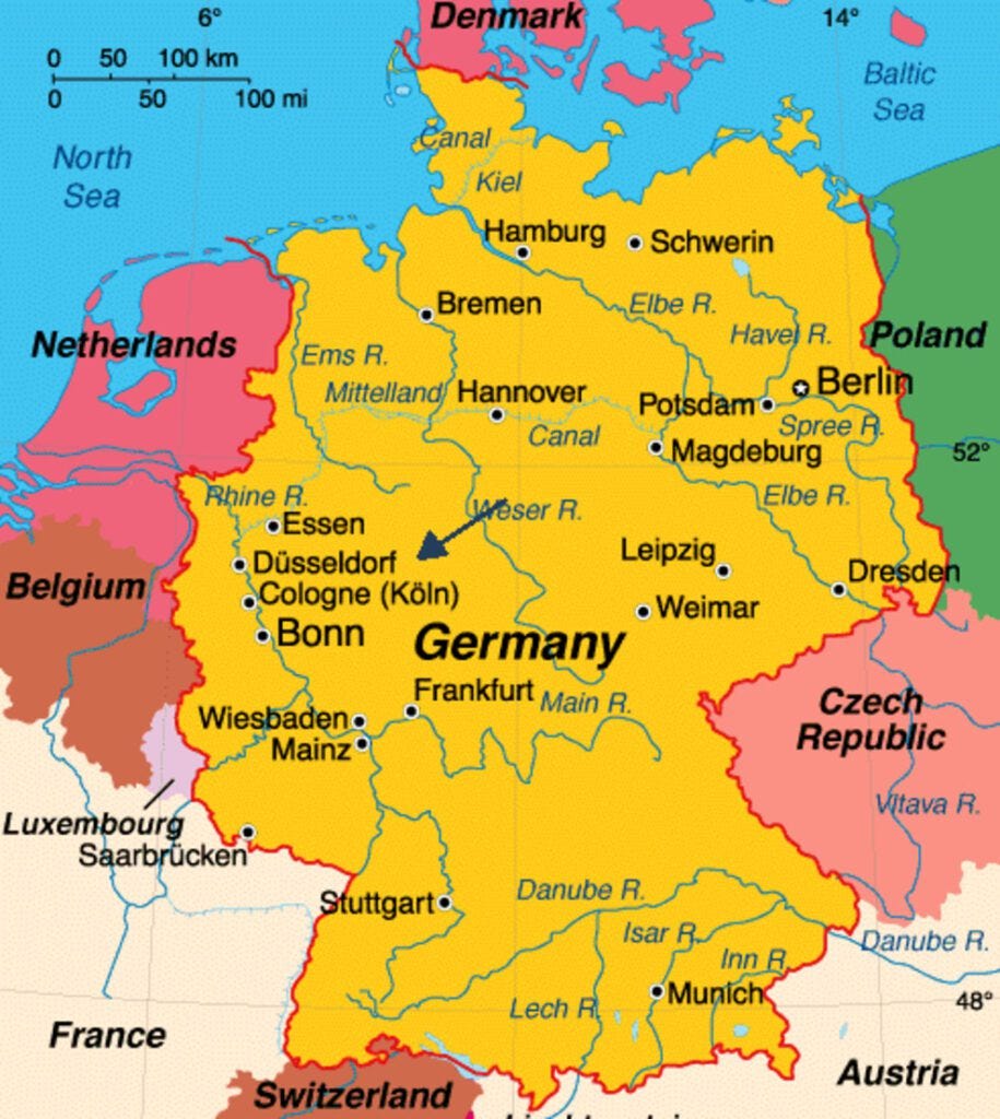 Location of Cologne Germany - map