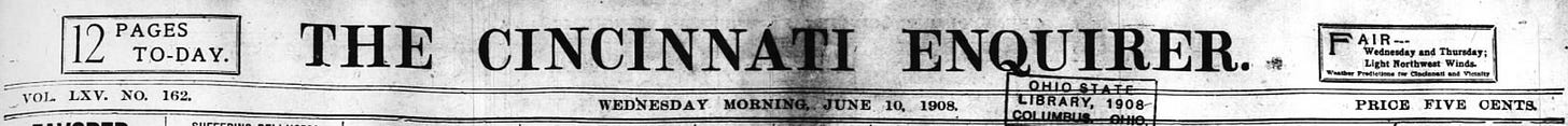 1908 Cincinnati Enquirer