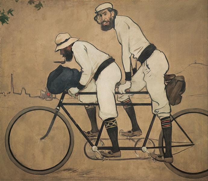 Ramon Casas and Pere Romeu on a Tandem, 1897 - Ramon Casas