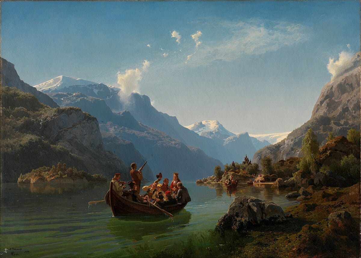 File:Adolph Tidemand & Hans Gude - Bridal Procession on the Hardangerfjord  - Google Art Project.jpg - Wikipedia