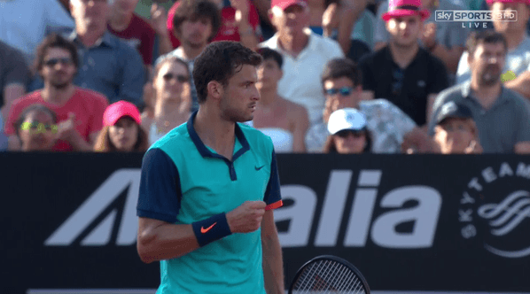 grigor dimitrov mulling bulge from fabio fognini 2015 rome masters open