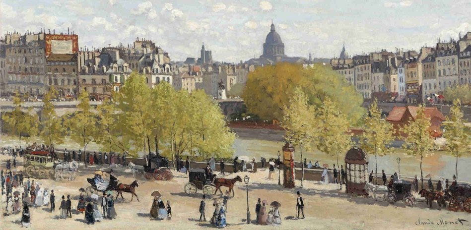 Claude Monet, Quai du Louvre, detail, 1867 Claude Monet, Quai du Louvre, detail, 1867