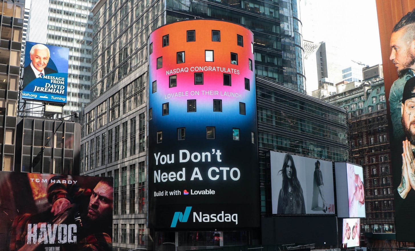 Lovable advertising on the Nasdaq in New York