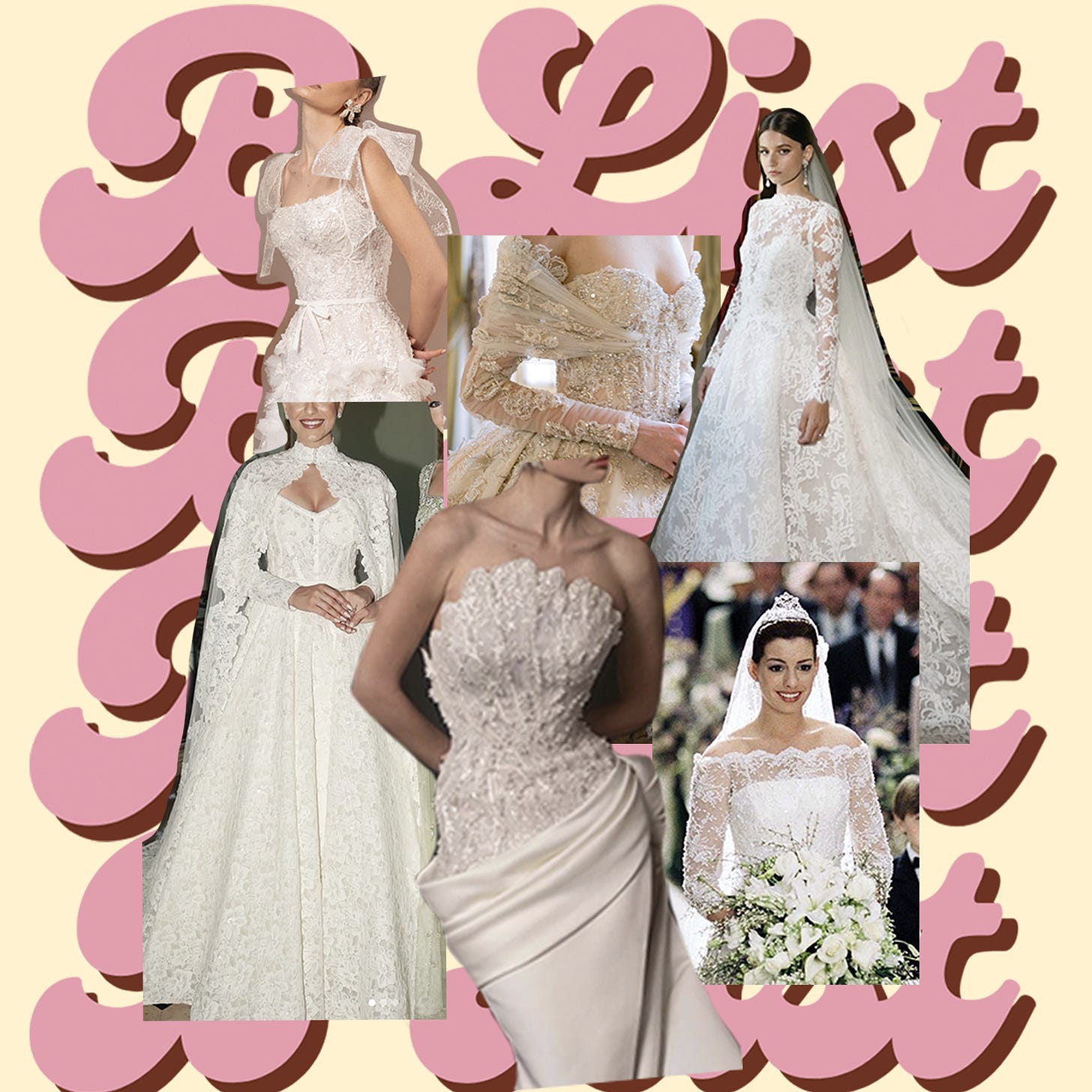 Collage of bridal inspo