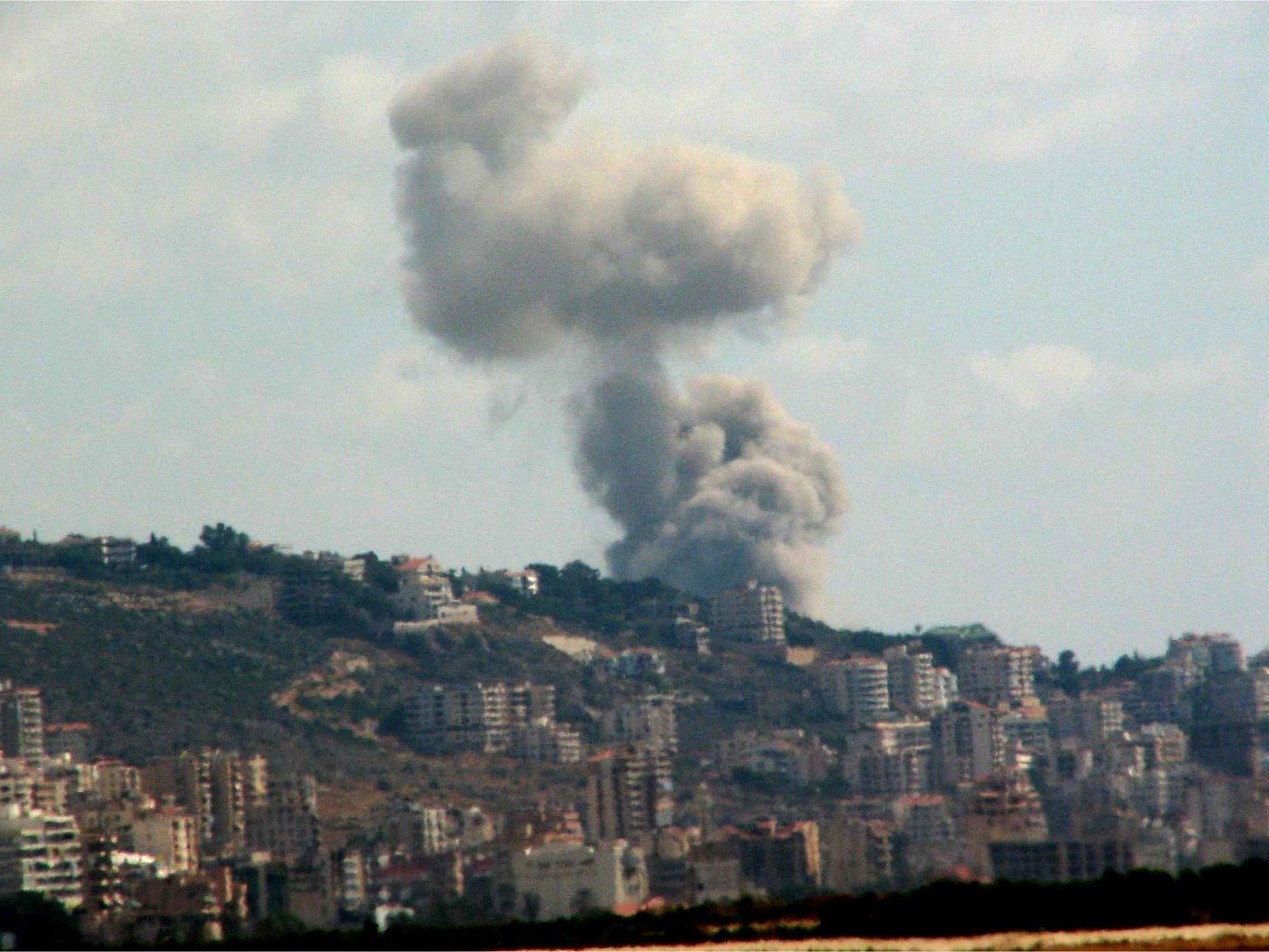 Bombing as viewed from the Beirut airport during 2006 Lebanon War. Photo by Constantine Markides