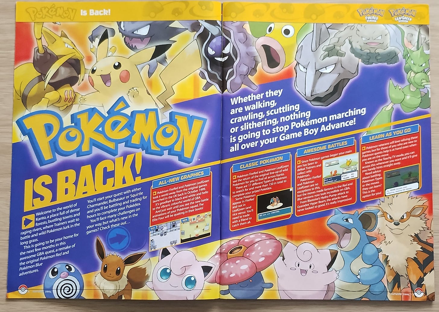 A feature in the first issue of POM, celebrating the release of Pokémon FireRed & LeafGreen