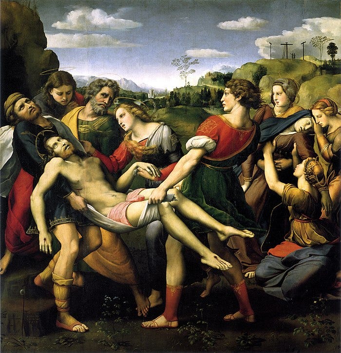 Raphael's painting of Christ being moved to his tomb from the crucifix