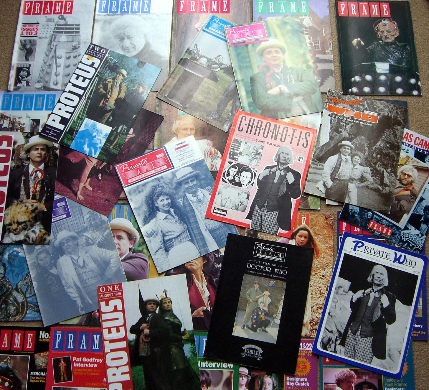 A selection of glossy A4 fanzines