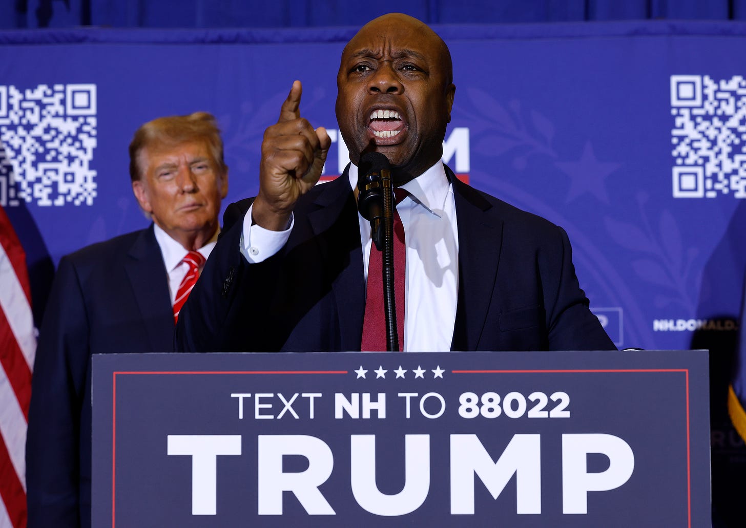 Tim Scott speaks during a campaign rally in Concord, New Hampshire. (Photo by Chip Somodevilla via Getty Images.)
