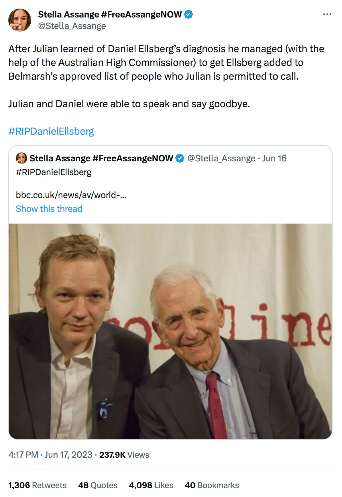 Julian Assange and Daniel Ellsberg: Final Farewell