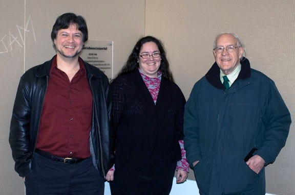 Dr. Frederick Brooks with panelists Andy Hunt and Karen Smiley