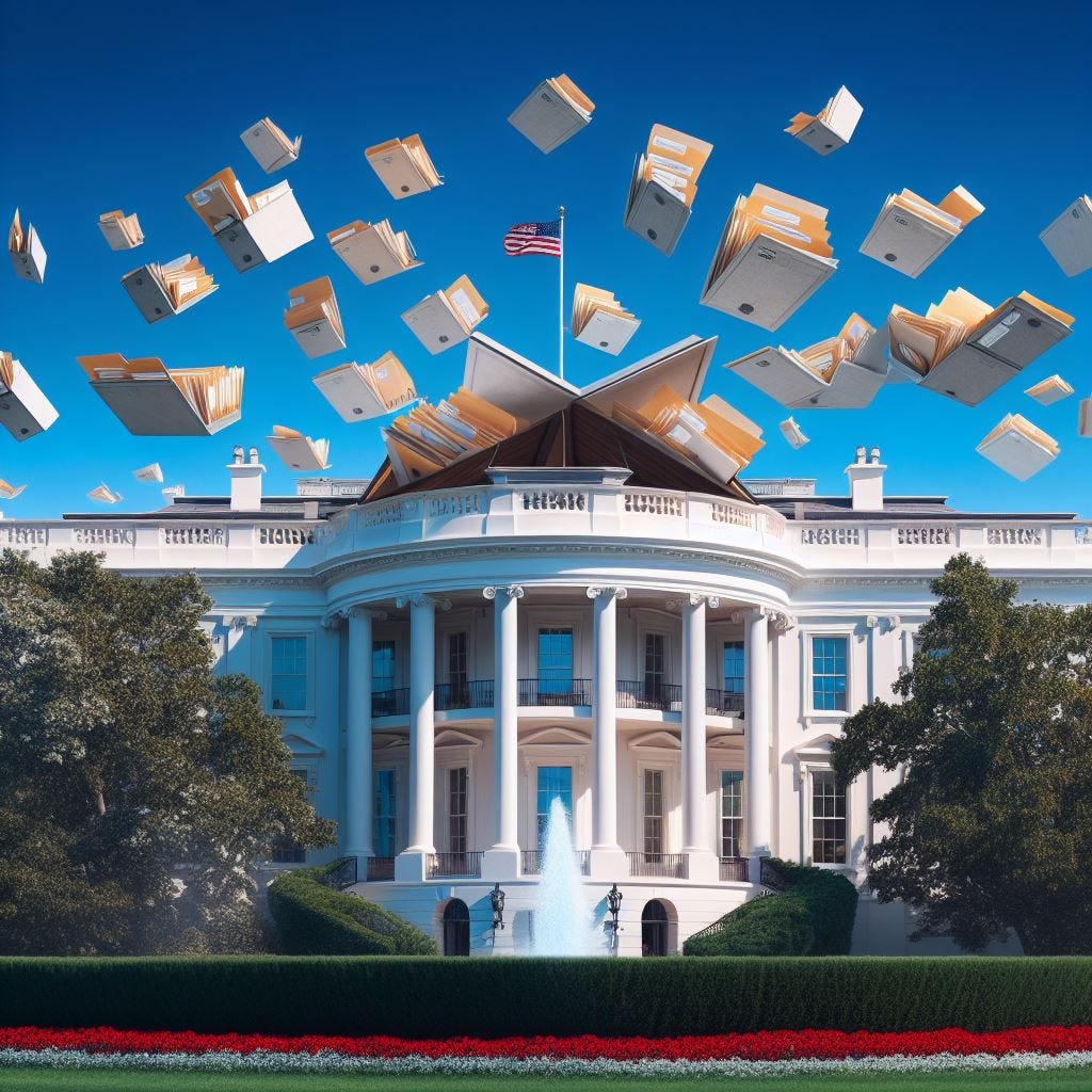 Secret files flying out of the White House