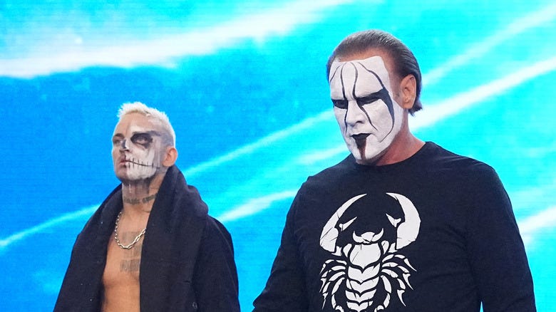 Sting and Darby Allin heading to the ring