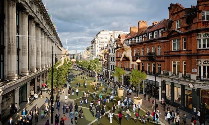 Oxford Street finally pedestrianised, because it's definitely going to happen this time. Right? Right?